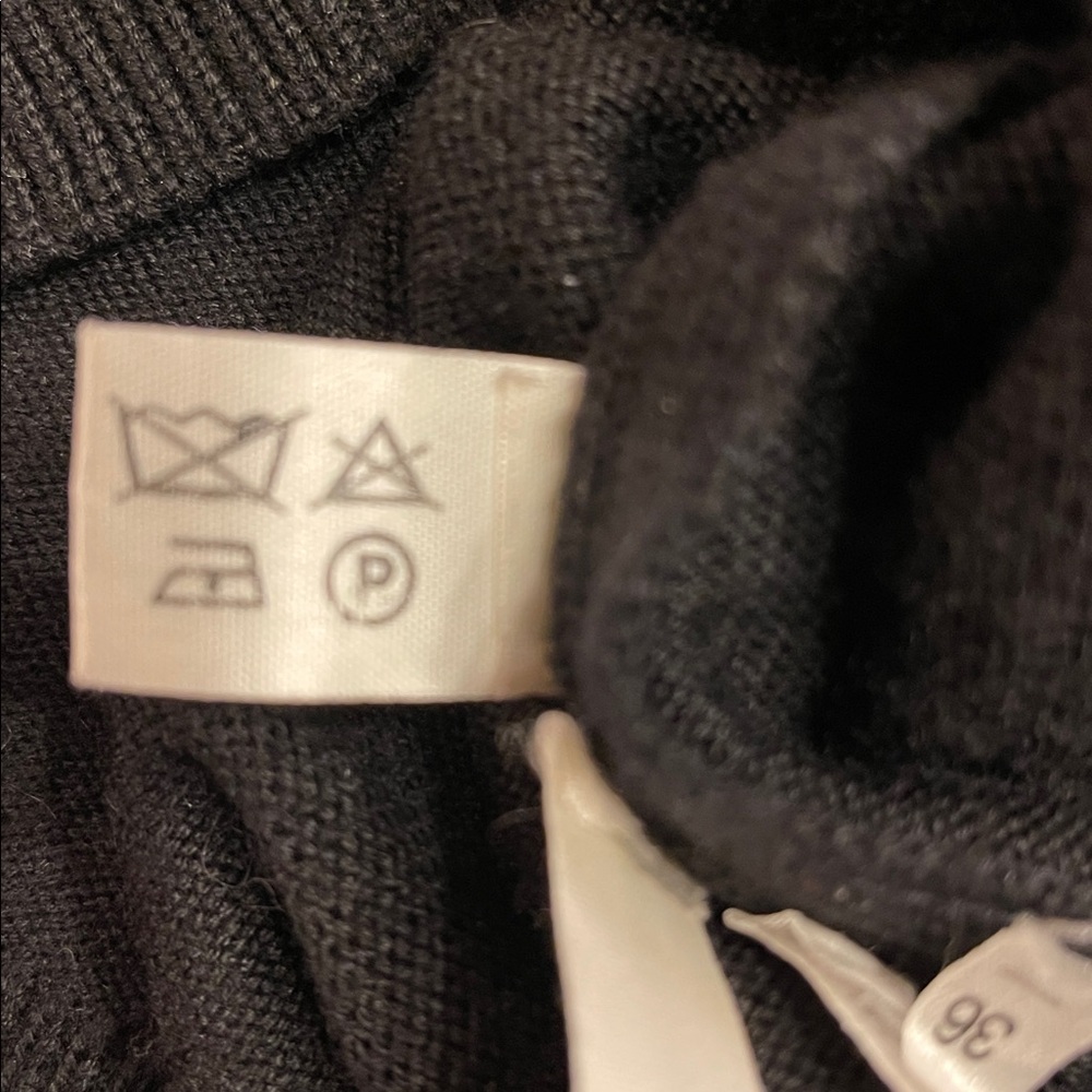 LANGE 36 Navy Wool Cashmere Cardigan Dress Gold Buttons Old Money Minimalist - Picture 9 of 10